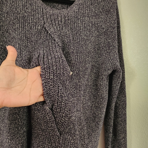 Talbots dark grey cable knit sweater sz XL - Picture 4 of 8